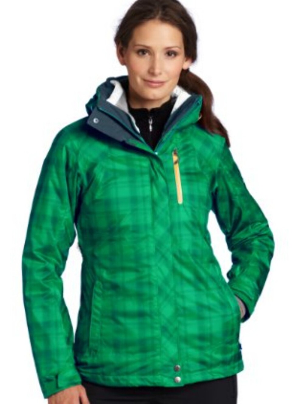 Columbia Whirlibird Interchange Jacket, 3 In 1, Green/White, Size L, Ski Snow